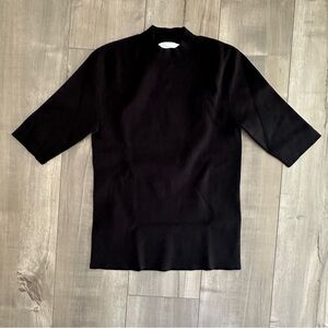 Oak + Fort black ribbed mock neck sweater